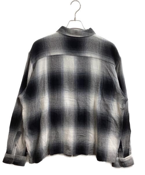 stussy（ステューシー）stussy (ステューシー) Loose Weave Plaid Shirt /ルーズウィーブチェックシャツ / 25SS ブラック サイズ:Lの古着・服飾アイテム