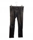 NUMBER (N)INEナンバーナイン）の古着「スキニーデニムパンツ/F06-NP017/06AW NOIR期」｜ブラック