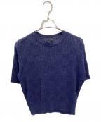 BATONERバトナ―）の古着「WOODPULP SUMMER KNIT CREW/S / レーヨン混半袖ニット / BN-24SL-049」｜ネイビー