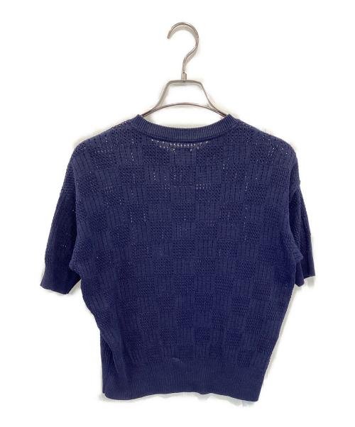 BATONER（バトナ―）BATONER (バトナ―) WOODPULP SUMMER KNIT CREW/S / レーヨン混半袖ニット / BN-24SL-049 ネイビー サイズ:1の古着・服飾アイテム