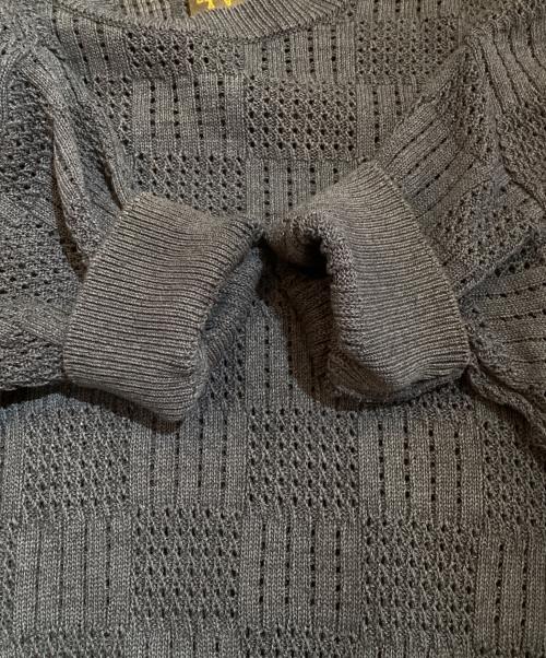 BATONER（バトナ―）BATONER (バトナ―) WOODPULP SUMMER KNIT CREW/S / レーヨン混半袖ニット / BN-24SL-049 ネイビー サイズ:1の古着・服飾アイテム