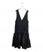 UN3D.アンスリード）の古着「ブロッキングミックスノースリーブワンピース　522110300901-03」｜ブラック