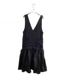 UN3D.（アンスリード）の古着「ブロッキングミックスノースリーブワンピース　522110300901-03」｜ブラック