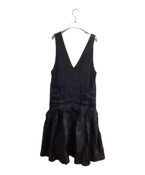 UN3D.（アンスリード）UN3D. (アンスリード) ブロッキングミックスノースリーブワンピース　522110300901-03 ブラック サイズ:36の古着・服飾アイテム
