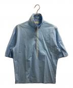 maison kitsuneメゾンキツネ）の古着「ハーフジップシャツ」｜ブルー