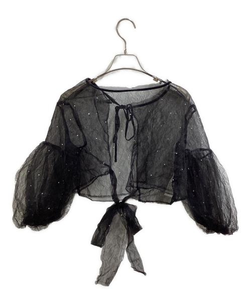 FRAY ID（フレイ アイディー）FRAY ID (フレイ アイディー) ビジューレースコンビドレス / FWFO241505 / 24SS ブラックの古着・服飾アイテム