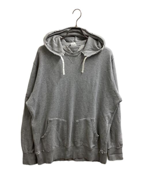 LOOPWHEELER（ループウィラー）LOOPWHEELER LOWERCASE (ロウワーケース) POGGY THE MAN (ポギーザマン) PULLOVER DAMAGE HOODIE / プルオーバーダメージフーディ / ダメージ加工 グレー サイズ:XLの古着・服飾アイテム