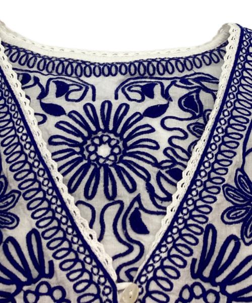 SLOBE IENA（スローブ イエナ）SLOBE IENA (スローブ イエナ) フラワー刺しゅうペプラムブラウス　24051912407110 ホワイト サイズ:-の古着・服飾アイテム