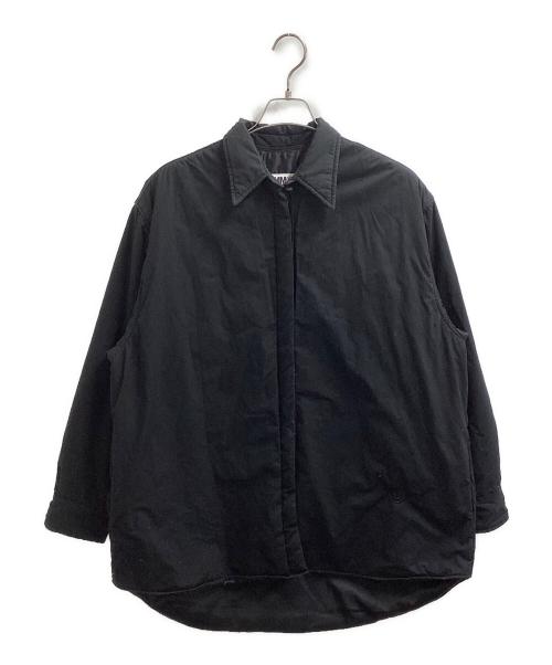 MM6 Maison Margiela（エムエムシックスメゾンマルジェラ）MM6 Maison Margiela (エムエムシックスメゾンマルジェラ) ワンポイント刺繍中綿シャツジャケット/S62DL0009 S47294 ブラック サイズ:42の古着・服飾アイテム