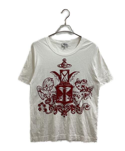 Vivienne Westwood man（ヴィヴィアン ウェストウッド マン）Vivienne Westwood man (ヴィヴィアン ウェストウッド マン) “VANITY” RELAX T-SHIRT / プリントTシャツ / 299045 5113 ホワイト サイズ:46の古着・服飾アイテム