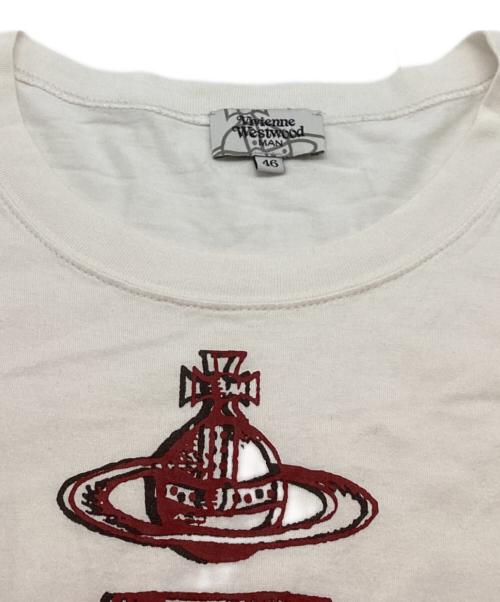 Vivienne Westwood man（ヴィヴィアン ウェストウッド マン）Vivienne Westwood man (ヴィヴィアン ウェストウッド マン) “VANITY” RELAX T-SHIRT / プリントTシャツ / 299045 5113 ホワイト サイズ:46の古着・服飾アイテム
