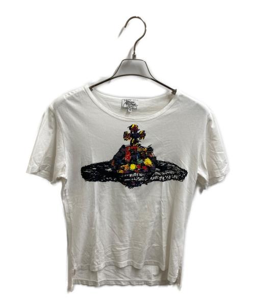 Vivienne Westwood man（ヴィヴィアン ウェストウッド マン）Vivienne Westwood man (ヴィヴィアン ウェストウッド マン) フロッキーオーブTシャツ / VW-24-79309 ホワイト サイズ:48の古着・服飾アイテム
