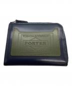 PORTERポーター）の古着「STAR FLAG  MULTI WALLET / スターフラッグマルチウォレット / 384-03081」｜ネイビー×グリーン