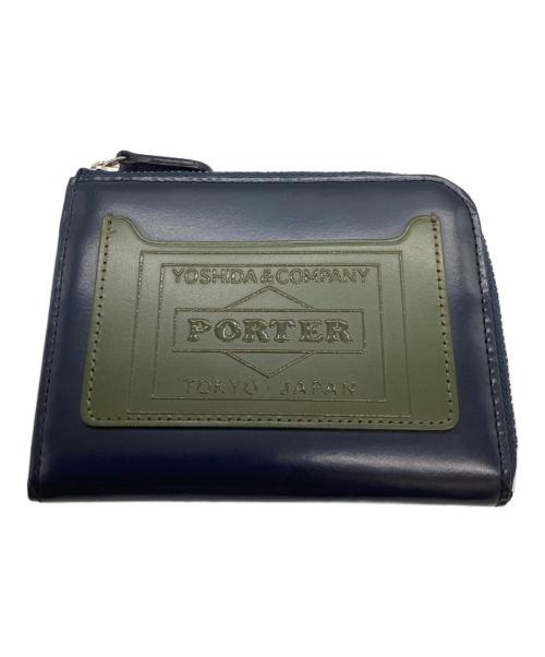 PORTER（ポーター）PORTER (ポーター) STAR FLAG  MULTI WALLET / スターフラッグマルチウォレット / 384-03081 ネイビー×グリーンの古着・服飾アイテム