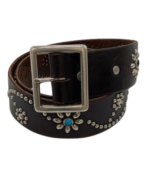 htc（エイチティーシー）htc (エイチティーシー) フラワースタッズベルト / Flour studs belt ブラック サイズ:32の古着・服飾アイテム