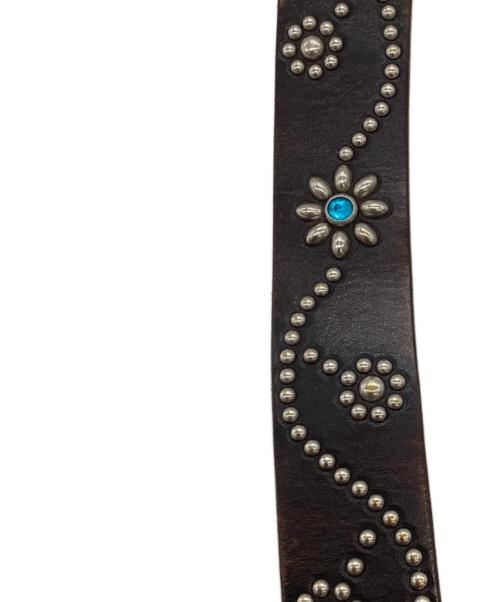 htc（エイチティーシー）htc (エイチティーシー) フラワースタッズベルト / Flour studs belt ブラック サイズ:32の古着・服飾アイテム