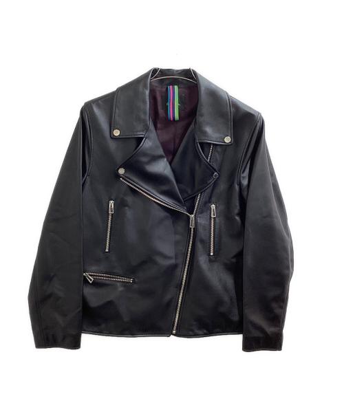 PS Paul Smith（ＰＳポールスミス）PS Paul Smith (ピーエスポールスミス) シープスキンライダースジャケット ブラック サイズ:46の古着・服飾アイテム