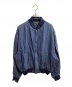 MISSONI UOMOミッソーニウオモ）の古着「シルクブルゾン / イタリア製」｜ネイビー