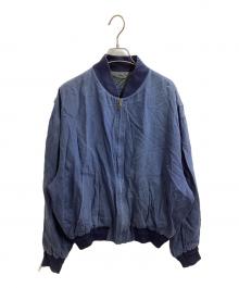 MISSONI UOMO（ミッソーニウオモ）の古着「シルクブルゾン / イタリア製」｜ネイビー