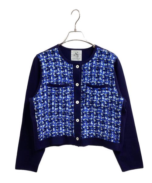 NOLLEY'S（ノーリーズ）NOLLEY'S　 (ノーリーズ) プレミアムツイードニットジャケット ネイビー サイズ:38の古着・服飾アイテム