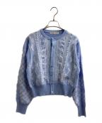 ESTNATION×boussoleエストネーション×ブソル）の古着「レースミックスフリンジカーディガン　22S1-016」｜ブルー