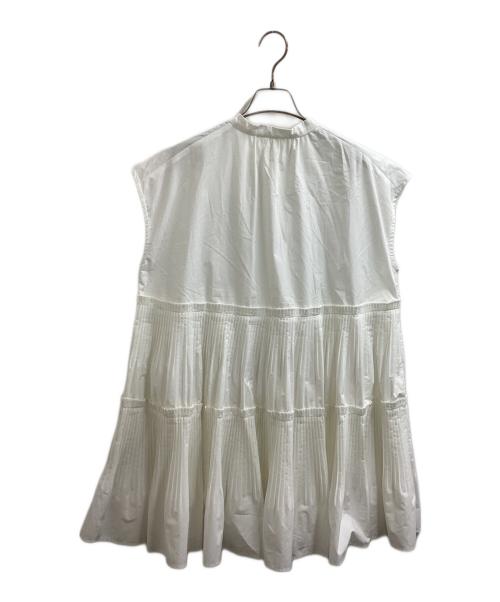 BEARDSLEY（ビアズリー）BEARDSLEY (ビアズリー) プリーツティアードブラウス　BEZ5031404A0003 ホワイト サイズ:FREEの古着・服飾アイテム