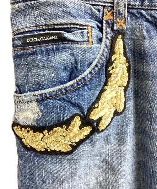 DOLCE & GABBANA（ドルチェ＆ガッバーナ）DOLCE & GABBANA (ドルチェ＆ガッバーナ) 刺繍デニムパンツ / G3S2CD インディゴ サイズ:44の古着・服飾アイテム