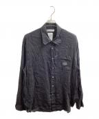 OUR LEGACY×stussyアワーレガシー×ステューシー）の古着「WORK SHOP SHIRT / コットンシルクシャツ / 25SS」｜ブラック