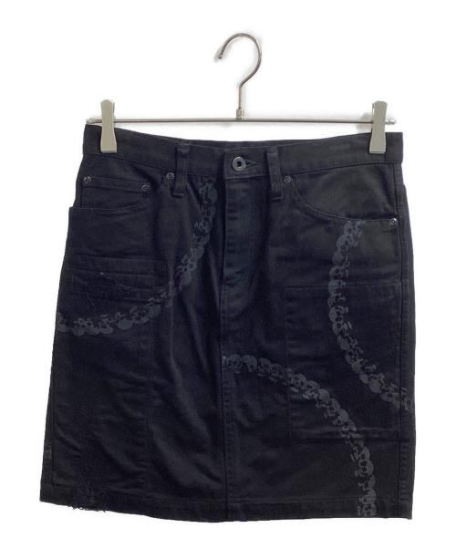 hysterics（ヒステリックス）hysterics (ヒステリックス) スカルチェーンプリントタイトスカート / 3AK-4731 ブラック サイズ:Sの古着・服飾アイテム