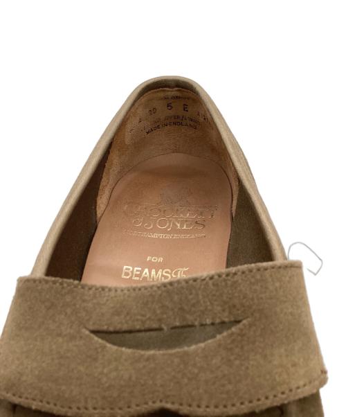 Crockett & Jones（クロケット＆ジョーンズ）Crockett & Jones 　 (クロケット＆ジョーンズ) BEAMS F (ビームスエフ) 別注コインローファー /  CAMDEN / カムデン ベージュ サイズ:5Eの古着・服飾アイテム