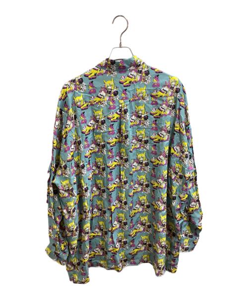 KIDILL（キディル）KIDILL (キディル) MILITARY SHIRT PUNK GIRL / ミリタリーシャツパンクガール / 25SS ARTWORK BY KAE TANAKA / KL932 ブルー サイズ:FREEの古着・服飾アイテム