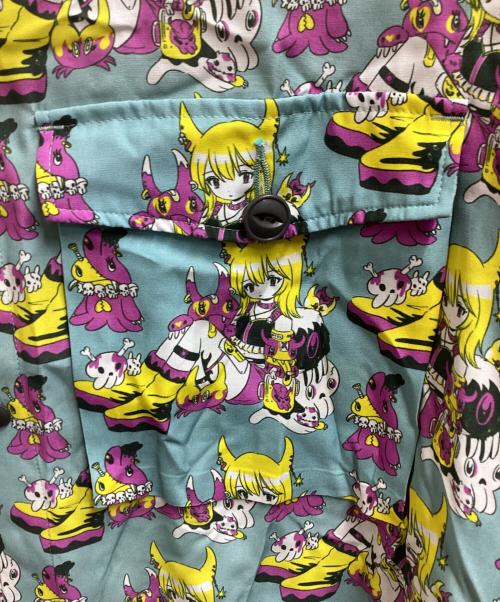 KIDILL（キディル）KIDILL (キディル) MILITARY SHIRT PUNK GIRL / ミリタリーシャツパンクガール / 25SS ARTWORK BY KAE TANAKA / KL932 ブルー サイズ:FREEの古着・服飾アイテム