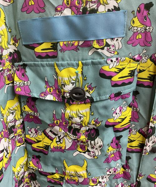 KIDILL（キディル）KIDILL (キディル) MILITARY SHIRT PUNK GIRL / ミリタリーシャツパンクガール / 25SS ARTWORK BY KAE TANAKA / KL932 ブルー サイズ:FREEの古着・服飾アイテム