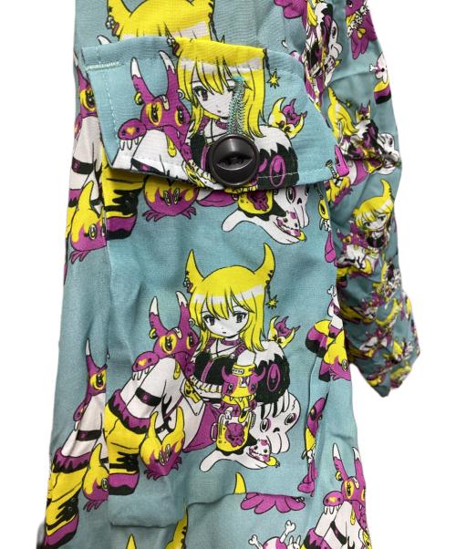 KIDILL（キディル）KIDILL (キディル) MILITARY SHIRT PUNK GIRL / ミリタリーシャツパンクガール / 25SS ARTWORK BY KAE TANAKA / KL932 ブルー サイズ:FREEの古着・服飾アイテム