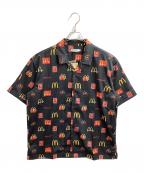 graniphグラニフ）の古着「マクドナルドの思い出｜ビッグシルエットオープンカラーシャツ」｜ブラック