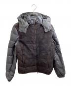 ETROエトロ）の古着「スエード切替 ペイズリー ダウンジャケット / Made in Iyaly / イタリア製」｜グレー