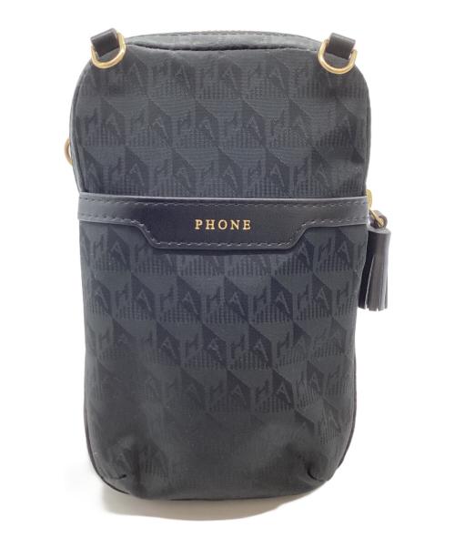 ANYA HINDMARCH（アニヤ・ハインドマーチ）ANYA HINDMARCH (アニヤ・ハインドマーチ) エッセンシャルズ・クロスボディバッグ ブラックの古着・服飾アイテム