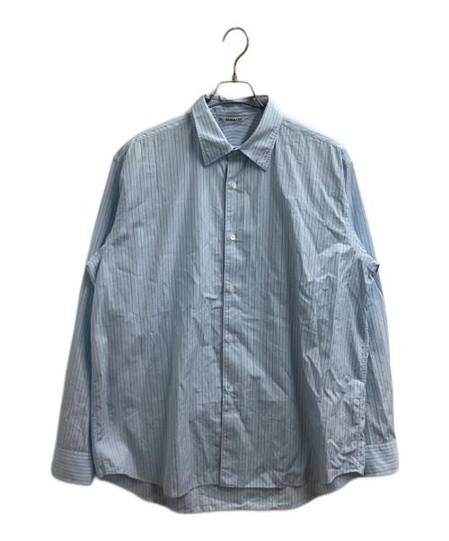 AURALEE（オーラリー）AURALEE (オーラリー) SUVIN HIGH COUNT CLOTH STRIPE SHIRT / SUVINハイカウントクロスストライプシャツ / A25SS01SS / 25SS ブルー サイズ:5の古着・服飾アイテム