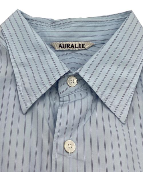 AURALEE（オーラリー）AURALEE (オーラリー) SUVIN HIGH COUNT CLOTH STRIPE SHIRT / SUVINハイカウントクロスストライプシャツ / A25SS01SS / 25SS ブルー サイズ:5の古着・服飾アイテム