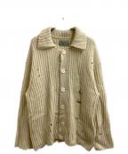 NVRFRGTネヴァーフォーゲット）の古着「RAW WOOL DAMAGED CARDIGAN」｜ベージュ