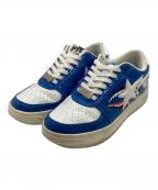 A BATHING APEア ベイシング エイプ）の古着「BAPESTA Low Shark / ベイプスタロウ シャーク」｜ホワイト×ブルー