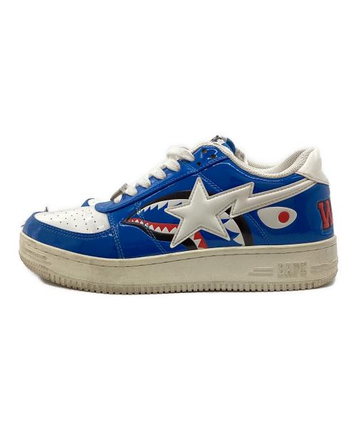 A BATHING APE（ア ベイシング エイプ）A BATHING APE (ア ベイシング エイプ) BAPESTA Low Shark / ベイプスタロウ シャーク ホワイト×ブルー サイズ:25.5cmの古着・服飾アイテム