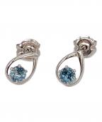 4℃ヨンドシー）の古着「石付きドロップ型ピアス」｜シルバー