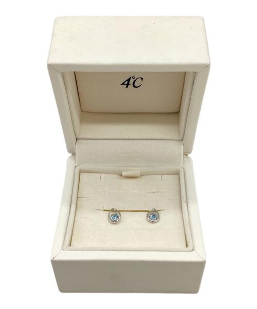 4℃（ヨンドシー）4℃ (ヨンドシー) 石付きドロップ型ピアス シルバーの古着・服飾アイテム