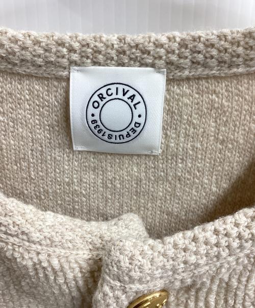ORCIVAL（オーシバル）ORCIVAL (オーシバル) BOUCLE KNIT CREWNECK CARDIGAN / ブークレニット クルーネックカーディガン ベージュ サイズ:1の古着・服飾アイテム