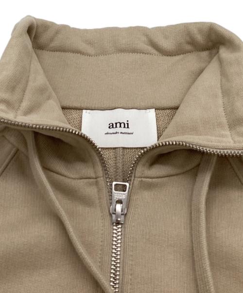 AMI Alexandre Mattiussi（アミアレクサンドルマテュッシ）AMI Alexandre Mattiussi ハーフジップスウェット / half-zip sweatshirt / E22USW502.747 / Made in PORTUGAL / ポルトガル製 ベージュ サイズ:Sの古着・服飾アイテム