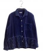 COMME des GARCONS HOMMEコムデギャルソン オム）の古着「ベロアシャツ / velour shirt / HG-B094 / AD2002 / 田中オム / Made in JAPAN」｜ネイビー