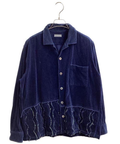 COMME des GARCONS HOMME（コムデギャルソン オム）COMME des GARCONS HOMME (コムデギャルソン オム) ベロアシャツ / velour shirt / HG-B094 / AD2002 / 田中オム / Made in JAPAN ネイビー サイズ:記載なしの古着・服飾アイテム