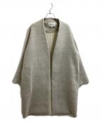 ENFOLDエンフォルド）の古着「ソフトリバーノーカラーコート / 300AA130-1800」｜グレー