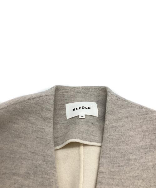 ENFOLD（エンフォルド）ENFOLD (エンフォルド) ソフトリバーノーカラーコート / 300AA130-1800 グレー サイズ:38の古着・服飾アイテム